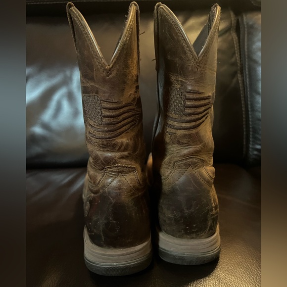 Youth Ariat Patriotic Cowboy Boots youth size 5.0, Brown - Picture 2 of 6